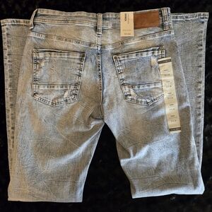 DepartWest Men's Light Blue Jeans, Relaxed Boot, Sz. 31", Western, Slight Flare